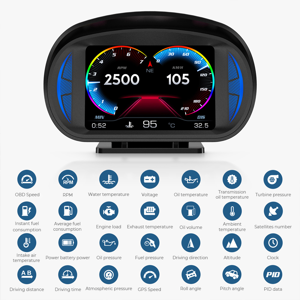 Car Hud Head Up Display Gps - Affichage tête haute de voiture OBD2