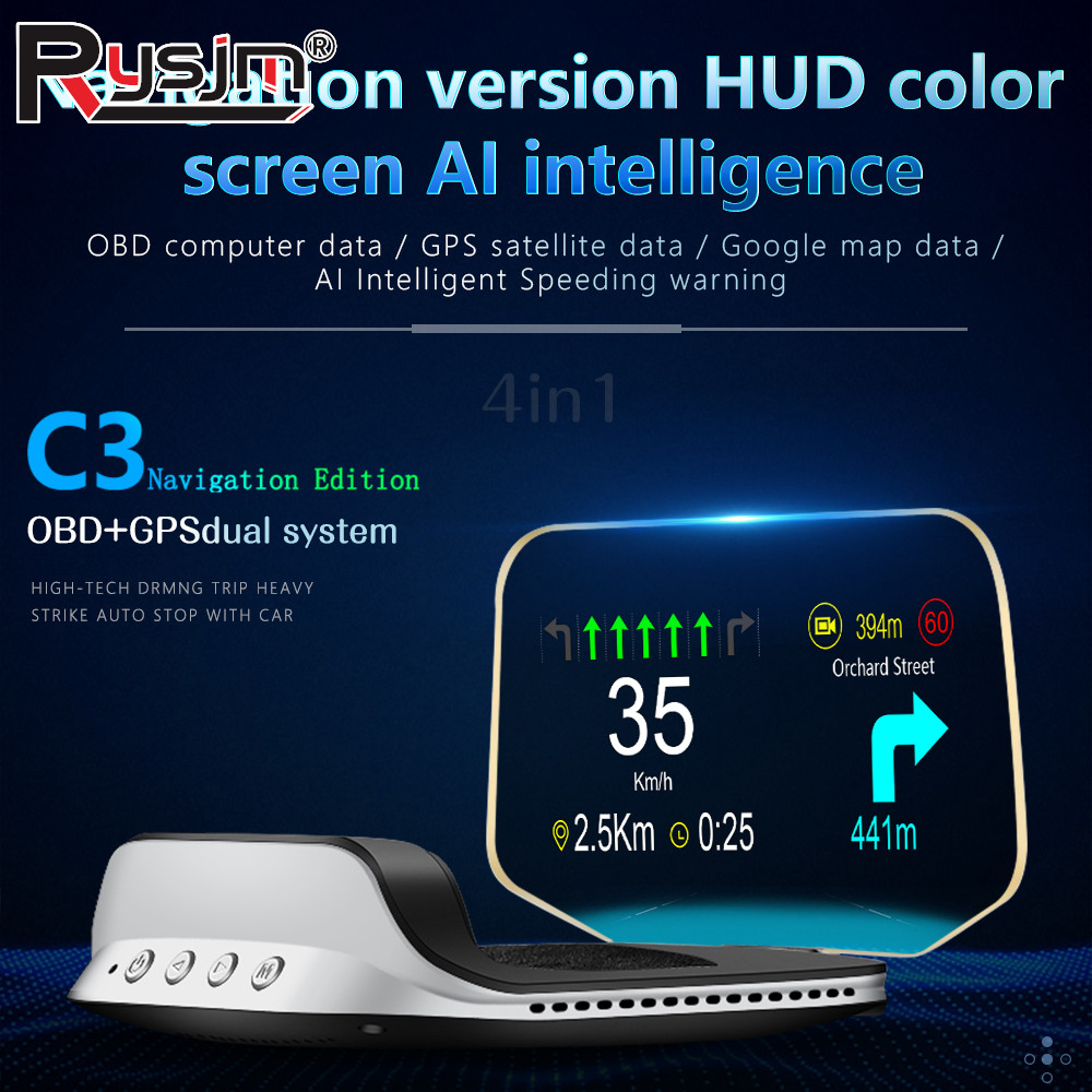 Obd2 Hud Speedometer Projector - C3/C3 Navigation voiture HUD OBD2 affichage