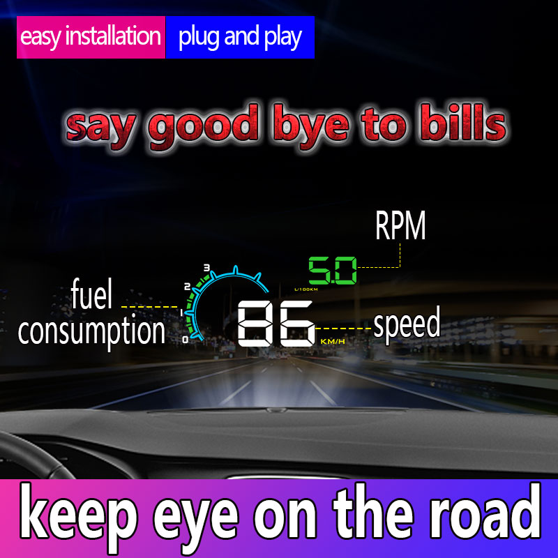 Hud Obd2 Multi Function Alarm - Compteur intelligent OBD2 D3000 Plug &