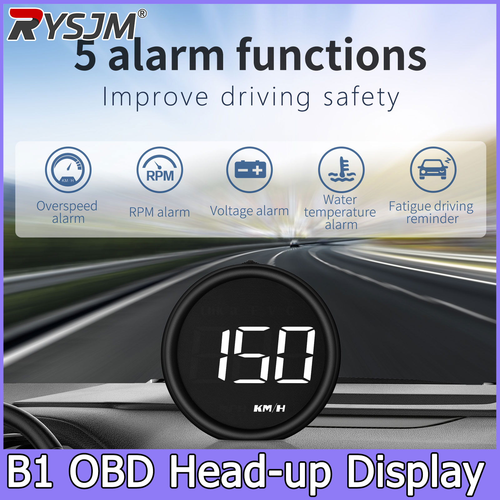 Obd2 Hud Speedometer Projector - Compteur de vitesse automobile B1 OBD2,