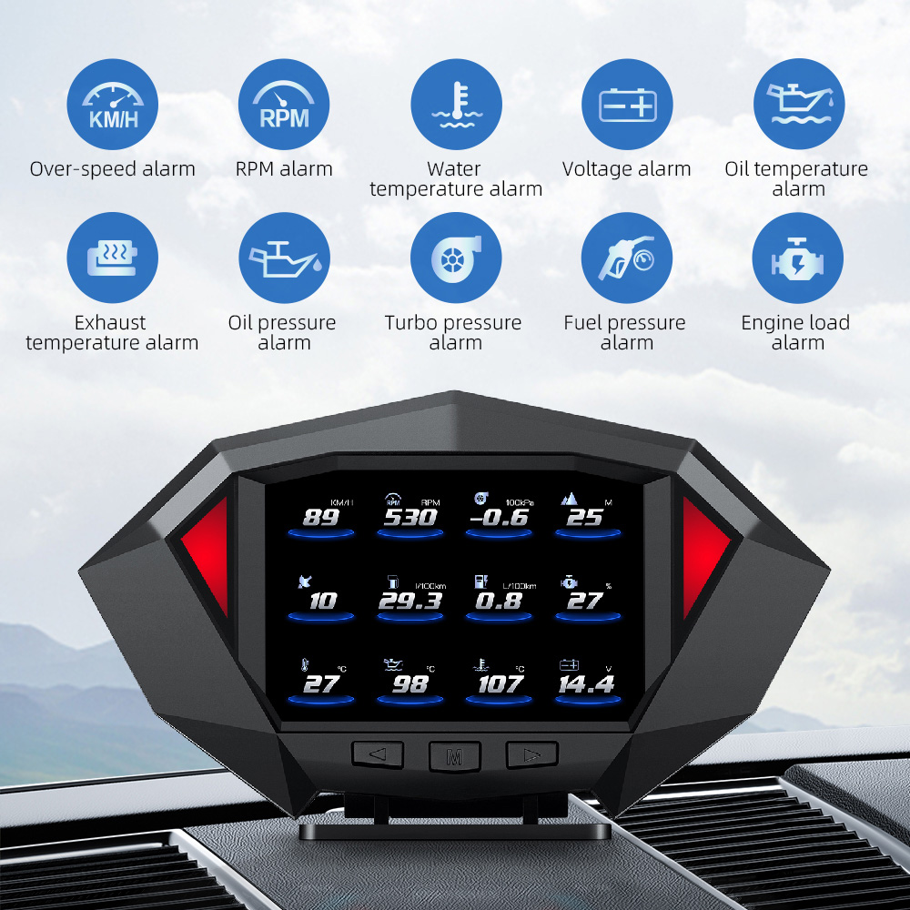 Obd2 Hud Speedometer Projector - HUD-Affichage tête haute OBD2 pour voiture,