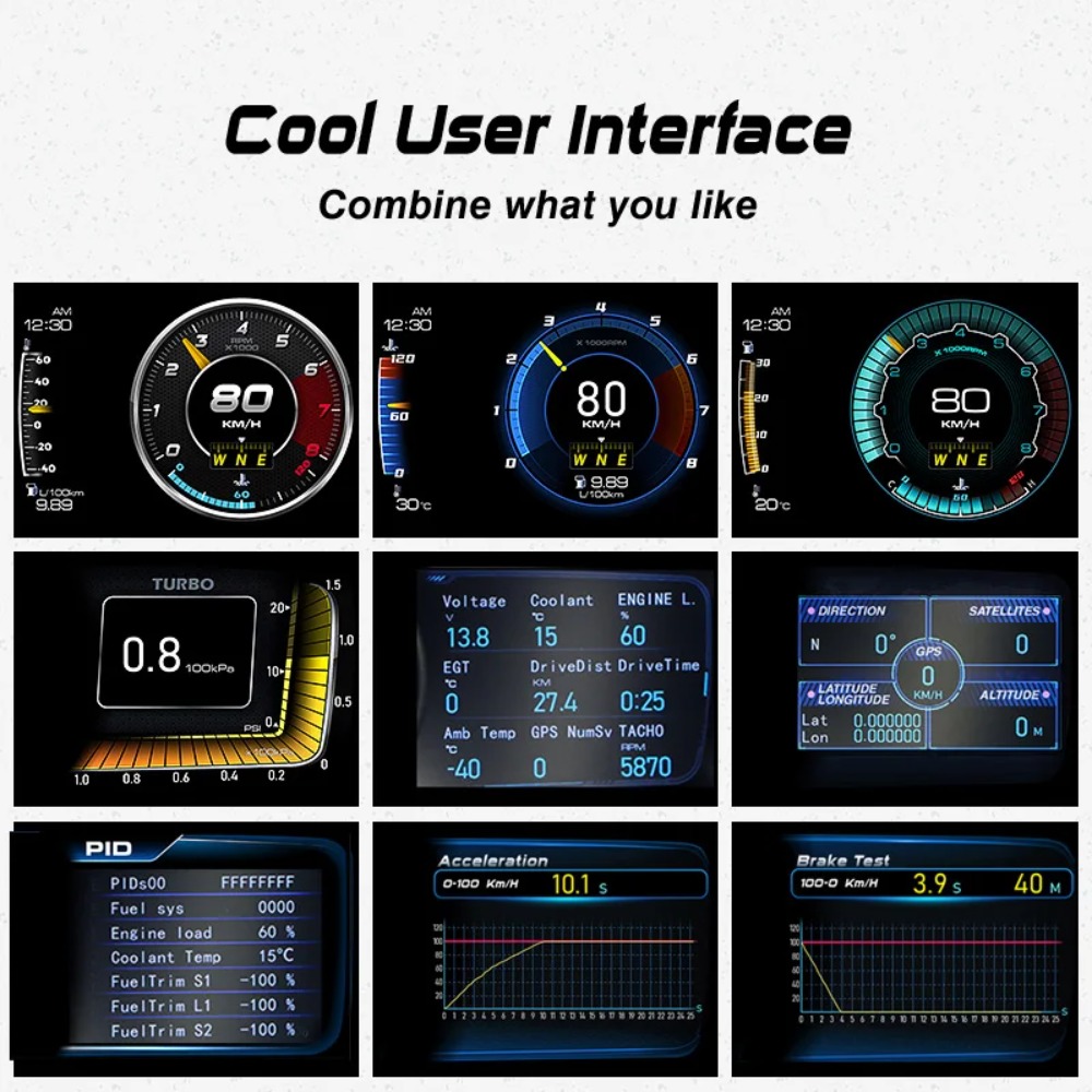 HUD OBD2+GPS Compteur de vites - Hud Obd2 Multi Function Alarm avis et prix