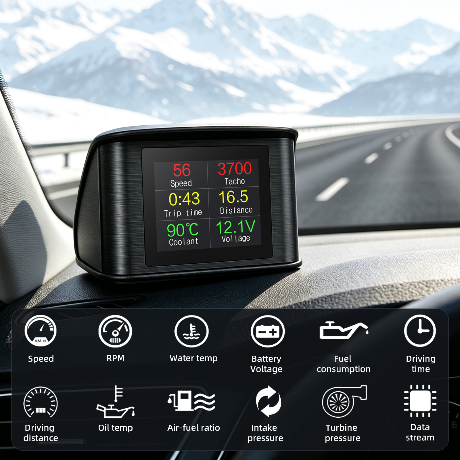 Affichage tête haute OBD2 pour - Hud Display With Tire Pressure avis et prix