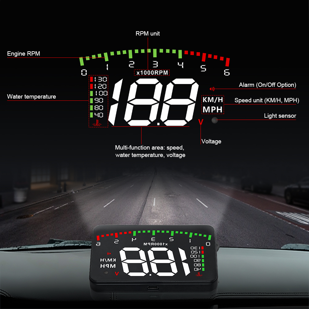 A900 OBD2 pour voiture, projec - Obd2 Hud Speedometer Projector avis et prix