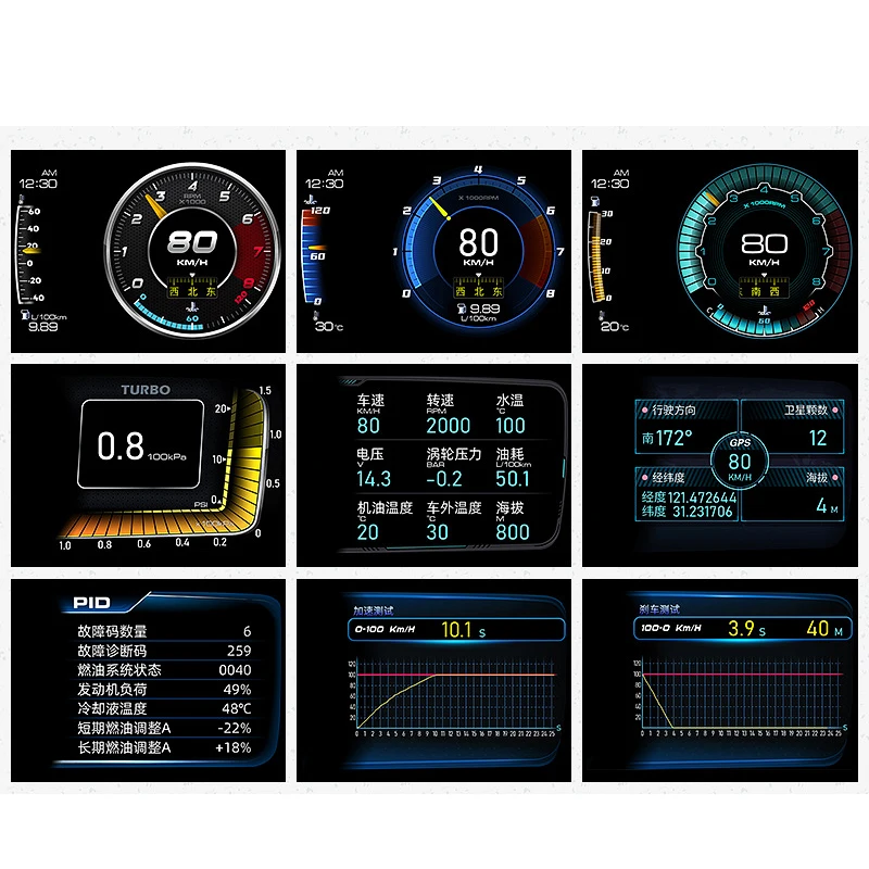 A600 HUD de voiture, tableau d - Hud Obd2 Multi Function Alarm avis et prix