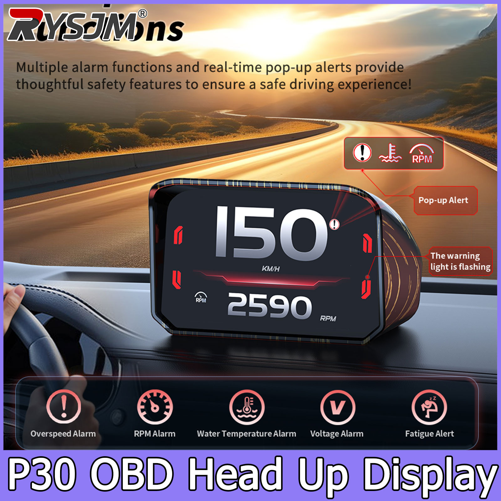 Compteur de vitesse P30, compt - Obd2 Hud Speedometer Projector avis et prix