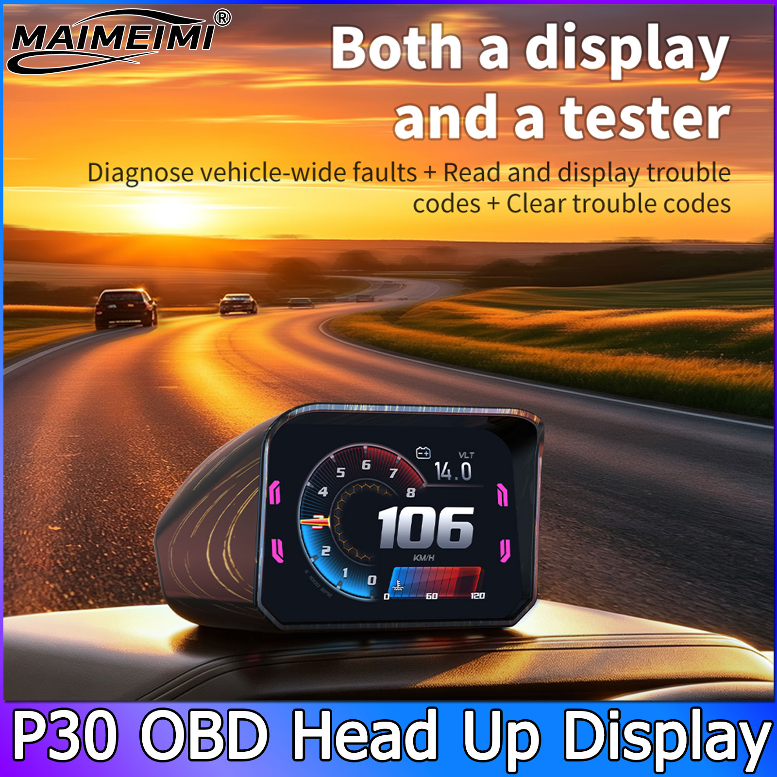 Compteur de vitesse P30, compt - Obd2 Hud Speedometer Projector avis et prix