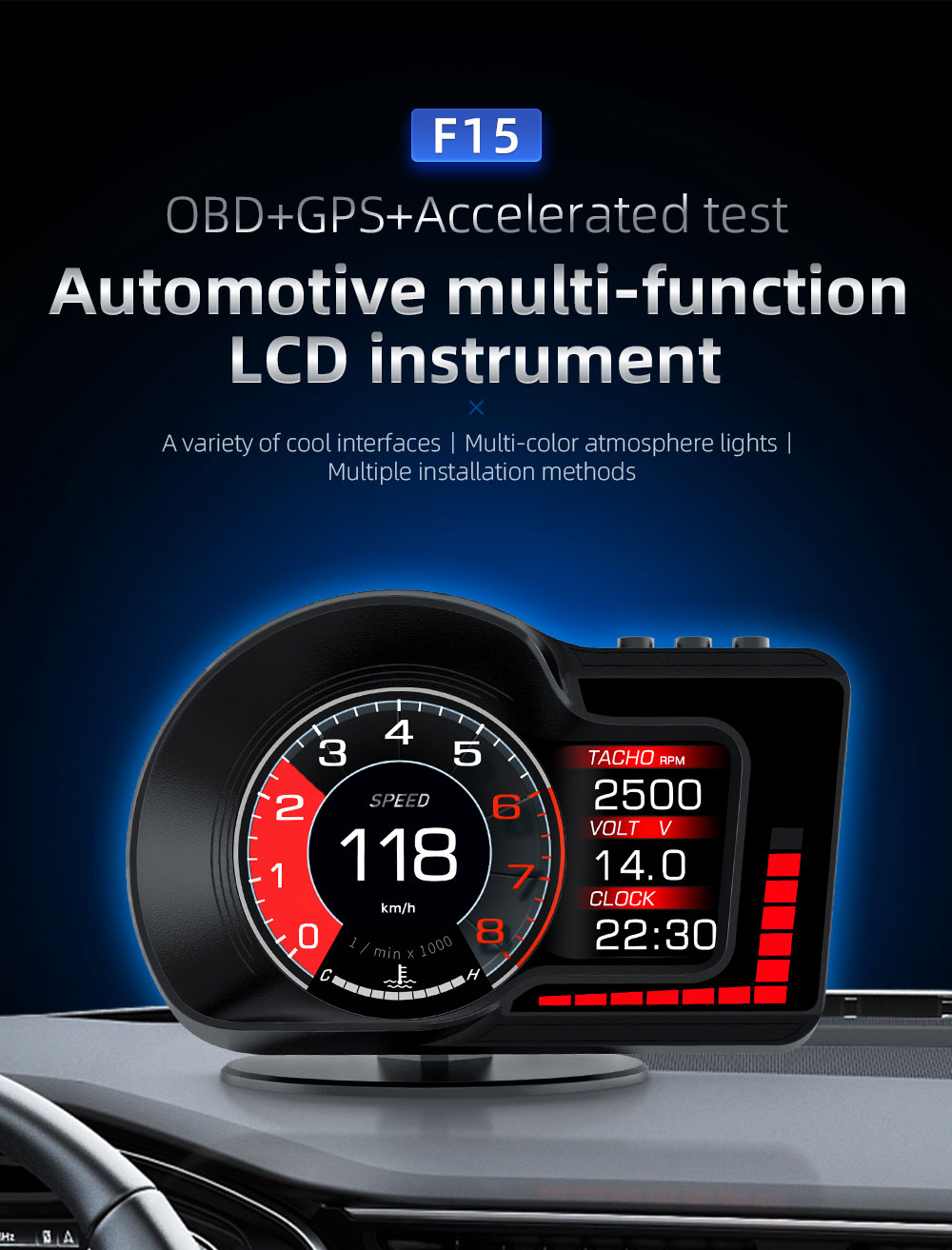 Ventes chaudes : Compteur de v - Hud Obd2 Multi Function Alarm avis et prix
